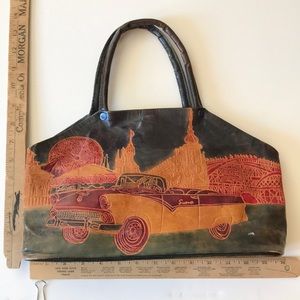 Vintage tooled leather purse 50s vibe